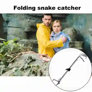 Multifuncțional Șarpe Catcher Clește Pliabil Din Oțel Reptile Grabber Stick Dropshipping