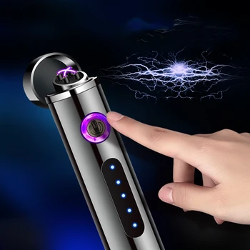 Electric Metal Brichete pentru Fumători Windproof Dual-Arc de Plasmă Reîncărcabilă USB Bricheta hqd Țigară de Unică folosință Bărbați Gadget-uri