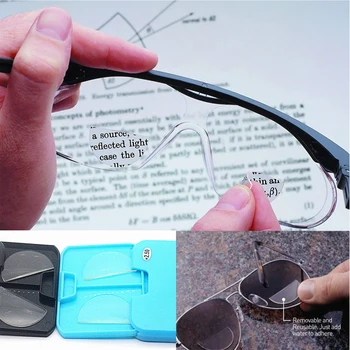 Portabil 2 Buc Lichid de Silicon Bifocale Lectură Obiectiv Cu Cazul Stick-pe Presbyopic Lentile de Mărire Reutilizabile Lentile Bifocale