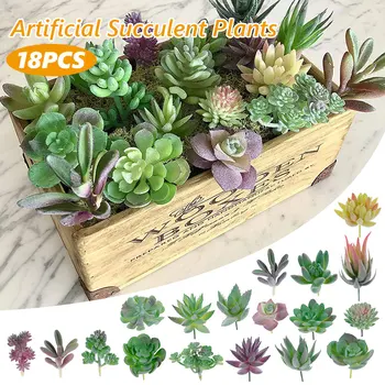18PC Artificiale Flocking Plante Suculente DIY Acasă, Grădină, Birou de Nunta de Decorare Mini Bonsai Plante Artificielle Bonsai