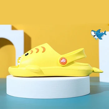 Moda de vara Distractiv Rechin Papuci de casă baietel Plaja Pantofi Moi, Fund Non-alunecare Gaura Pantofi Fete Pantofi de Copil Copii Sandale