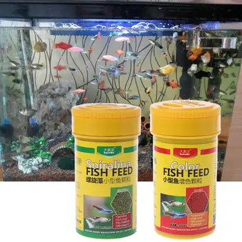 Spirulina Mâncare de Pește Tropical Nutriție Pentru Acvariu Rezervor de Pește de Culoare Îmbunătățită Alimente 95AA