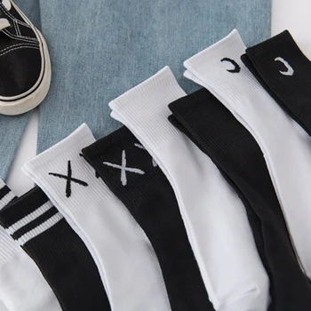 Dungi șosete drăguț hip hop calcetines mujer kawaii alb negru meias street style chaussette moda femei din bumbac sport sokken