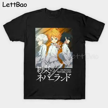 Yakusoku Nu Neverland Promis Neverland Echipa Anime Barbati Tricou Streetwear Harajuku tricou Hip Hop Tshirt Graphic Tee 2020