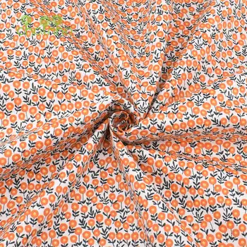 Tipărite Diagonal Tesatura de Bumbac,Portocaliu Florale Serie,Mozaic Pânză Pentru DIY de Cusut, Quilting Copil și Copilului Lenjerii de pat de Material