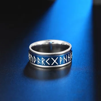 Noul Viking Rune Amuleta Inel De Oțel Titan Bijuterii Creative La Modă Simplu Sălbatice Personalitate De Moda De Design Populare Bijuterii