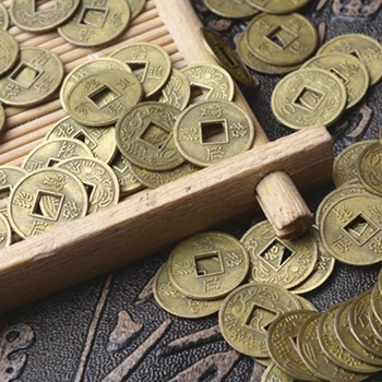 100buc Chineză Feng Shui Norocos Ching/Monede Antice Set de Învățământ Zece Împărați Antic Avere Bani Monedă Noroc Avere Avere