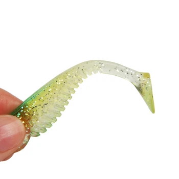 PERO 10buc/Pack 80mm 3.2 g Moale Atrage Silicon Momeala Mare de Pescuit la Pești Mici Swimbait de Suprafață Artificiale Atrage Spinnerbait