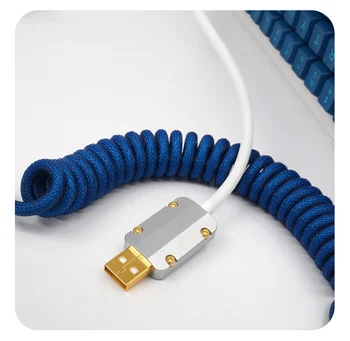 GeekCable Handmade Personalizate Tastatură Mecanică Cablu de Date Pentru GMK Tema SP Keycap Linie Misterios Albastru Și Alb Colorway